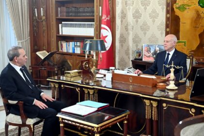 Kais Saied recevant Ahmed Hachani