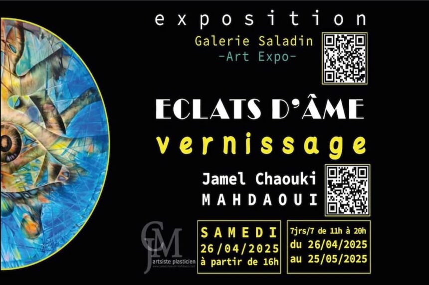 "Eclats d’âme" de l’artiste-peintre Jamel Chaouki Mahdaoui (JCM) est une traversée intérieure qui, dès la première œuvre "Bleu éthéré et orbes flottants", capte tout regard qui se laisse agréablement happer.